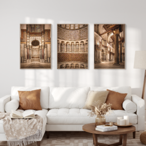 vintage mosque — egyptian architecture photography triptych set